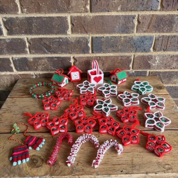 VTG Handmade Christmas Ornament Lot - Picture 1 of 16